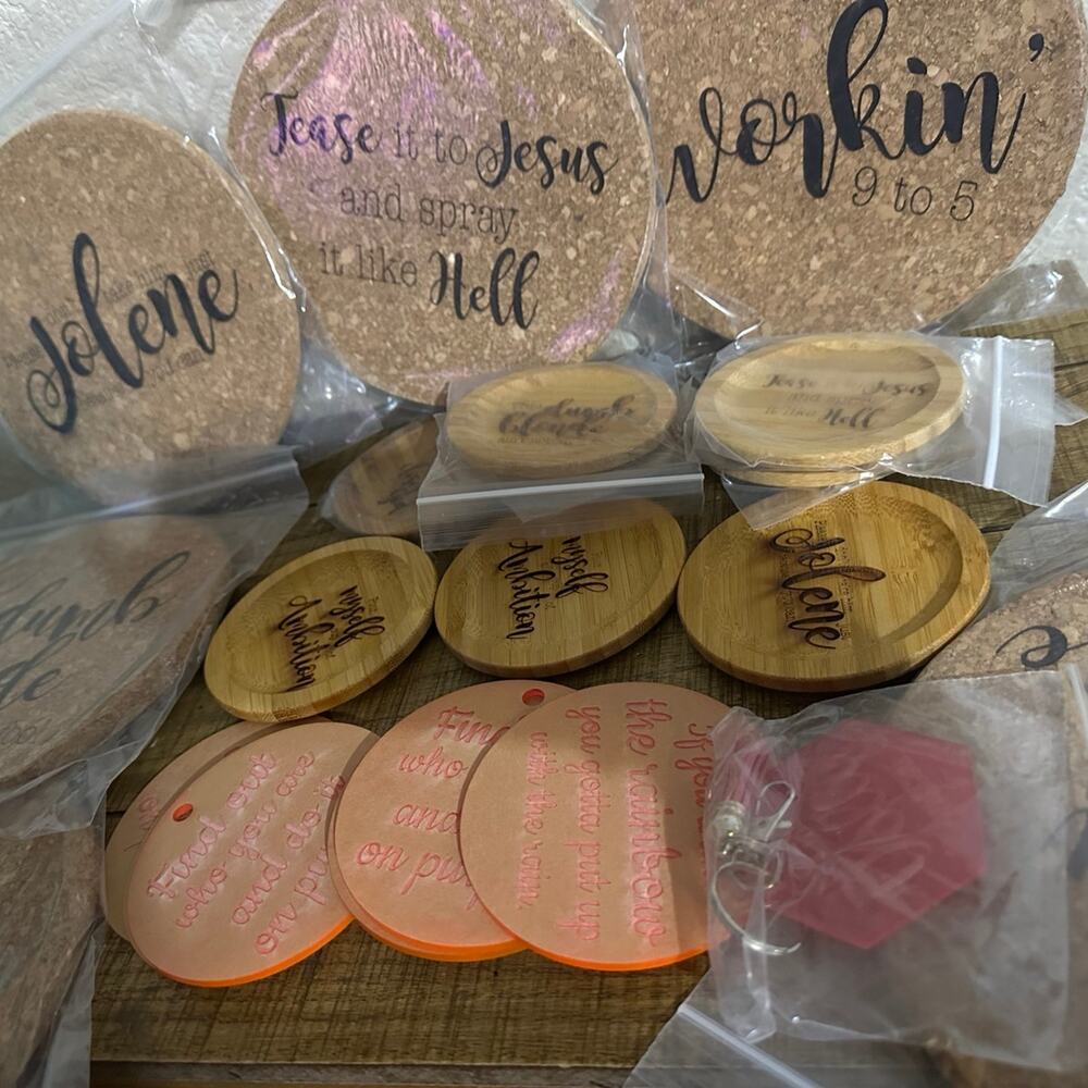 Dolly Parton Home Decor Lot Heat Trivets, Coasters, Acrylic Ornaments